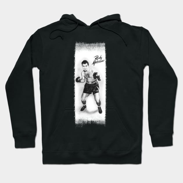 Undefeated Boxing Champion Rocky Marciano tee Hoodie by pencilartist